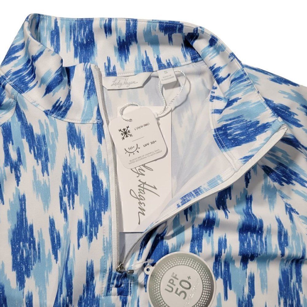 Lady Hagen Golf Pullover 1/4 Zip Long Sleeve Shirt Womens Size Small UPF 50 Blue - Picture 3 of 15